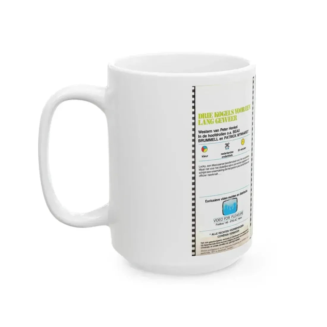 DRIE KOGELS VOOR EEN LANG GEWEER (VHS COVER) - White Coffee Mug - Go Mug Yourself