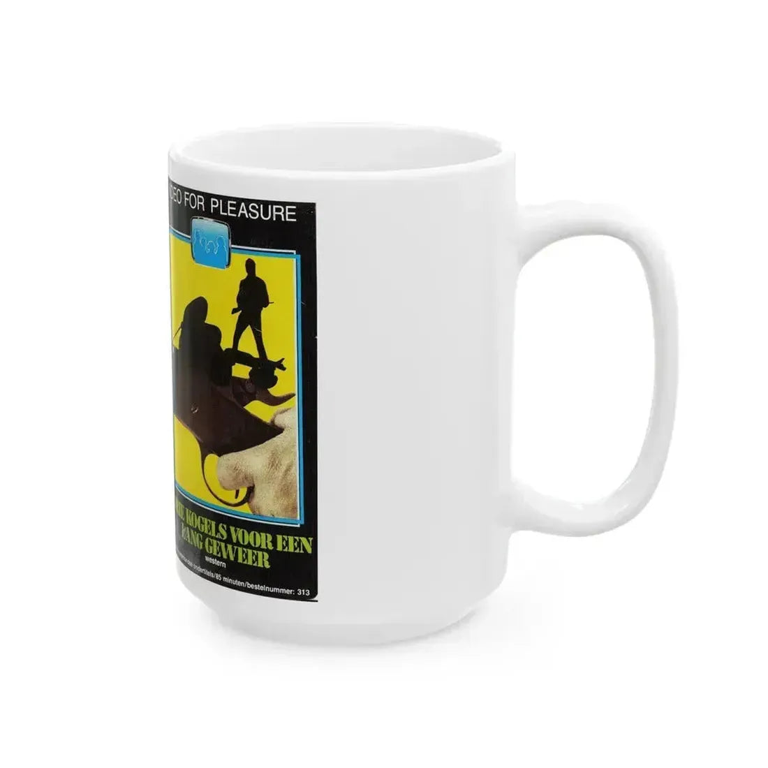 DRIE KOGELS VOOR EEN LANG GEWEER (VHS COVER) - White Coffee Mug - Go Mug Yourself