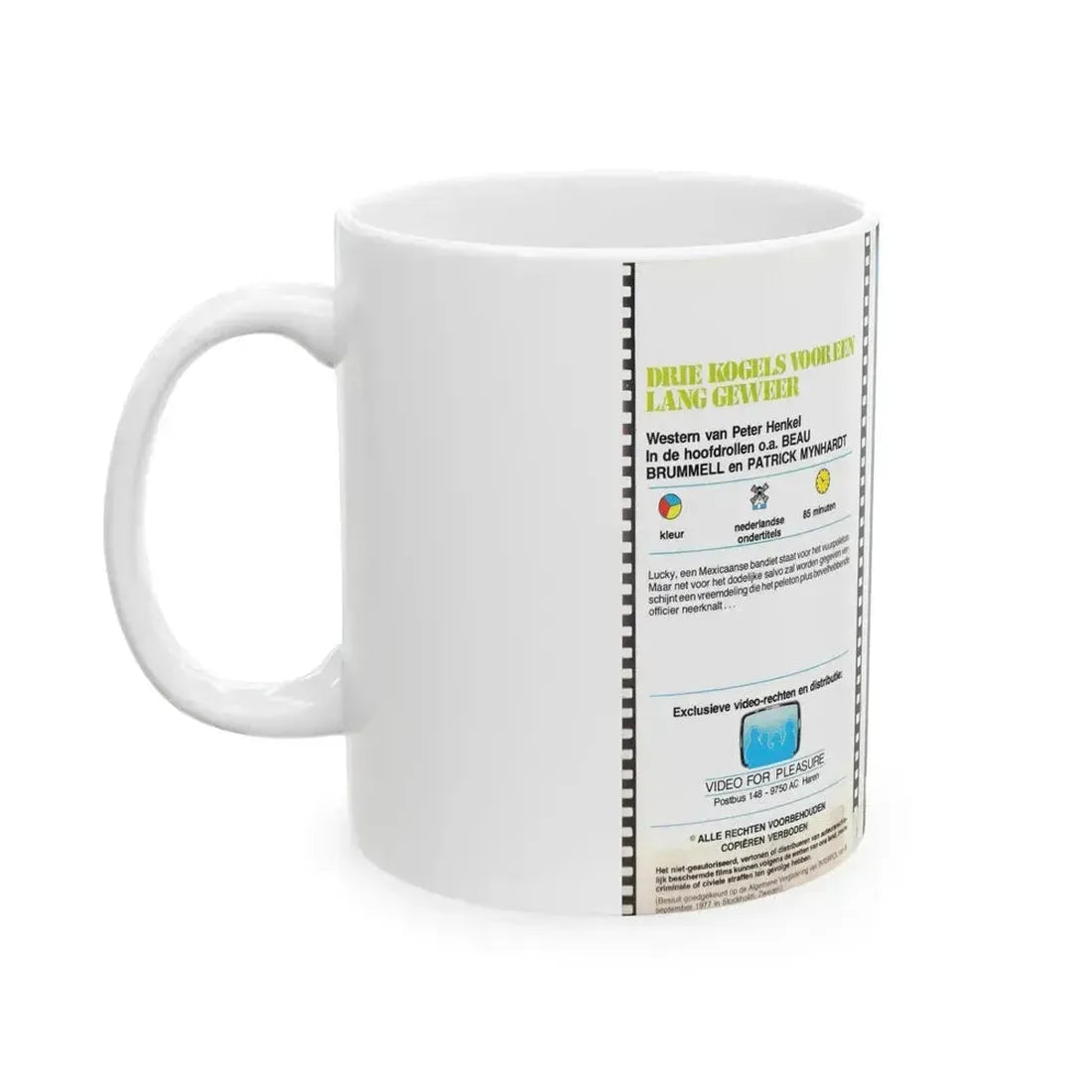 DRIE KOGELS VOOR EEN LANG GEWEER (VHS COVER) - White Coffee Mug - Go Mug Yourself