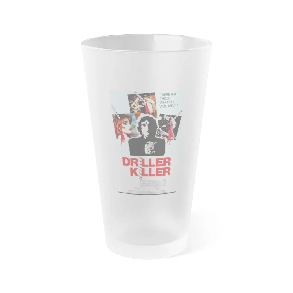 DRILLER KILLER 1979 Movie Poster - Frosted Pint Glass 16oz-16oz-Frosted-Go Mug Yourself