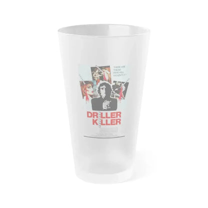DRILLER KILLER 1979 Movie Poster - Frosted Pint Glass 16oz 16oz Frosted - Go Mug Yourself