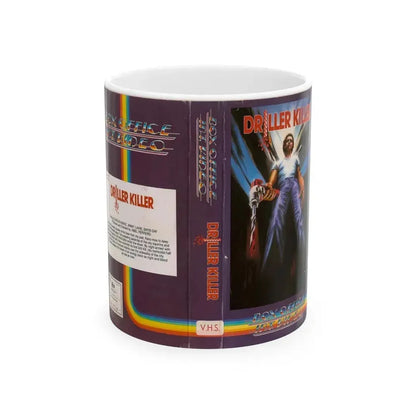 DRILLER KILLER BOX OFFICE INTERNATIONAL VIDEO (VHS COVER) - White Coffee Mug 11oz - Go Mug Yourself