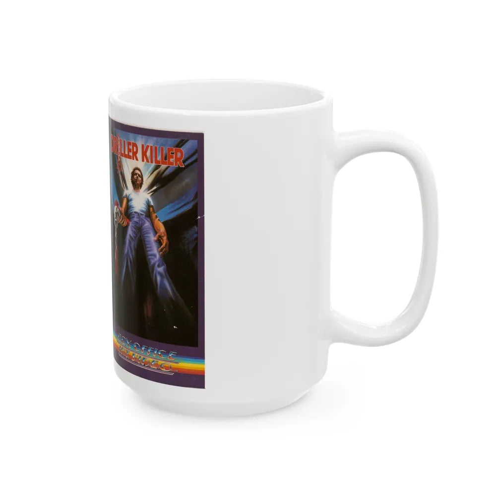 DRILLER KILLER BOX OFFICE INTERNATIONAL VIDEO (VHS COVER) - White Coffee Mug-Go Mug Yourself