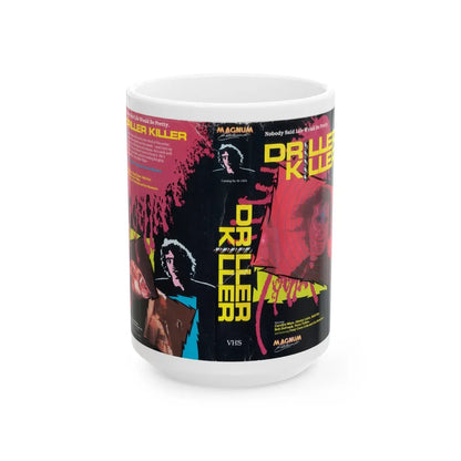 DRILLER KILLER USA (VHS COVER) - White Coffee Mug-15oz-Go Mug Yourself