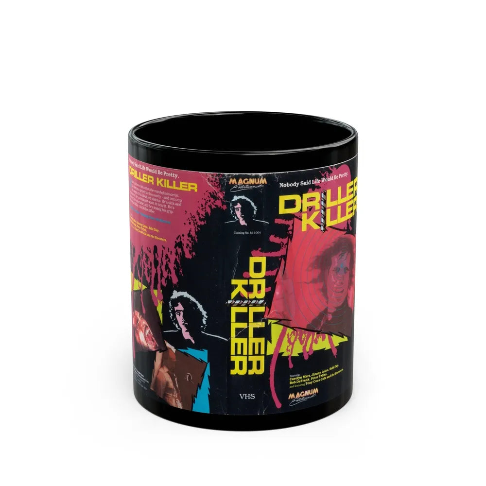 DRILLER KILLER (VHS COVER) - Black Coffee Mug-11oz-Go Mug Yourself