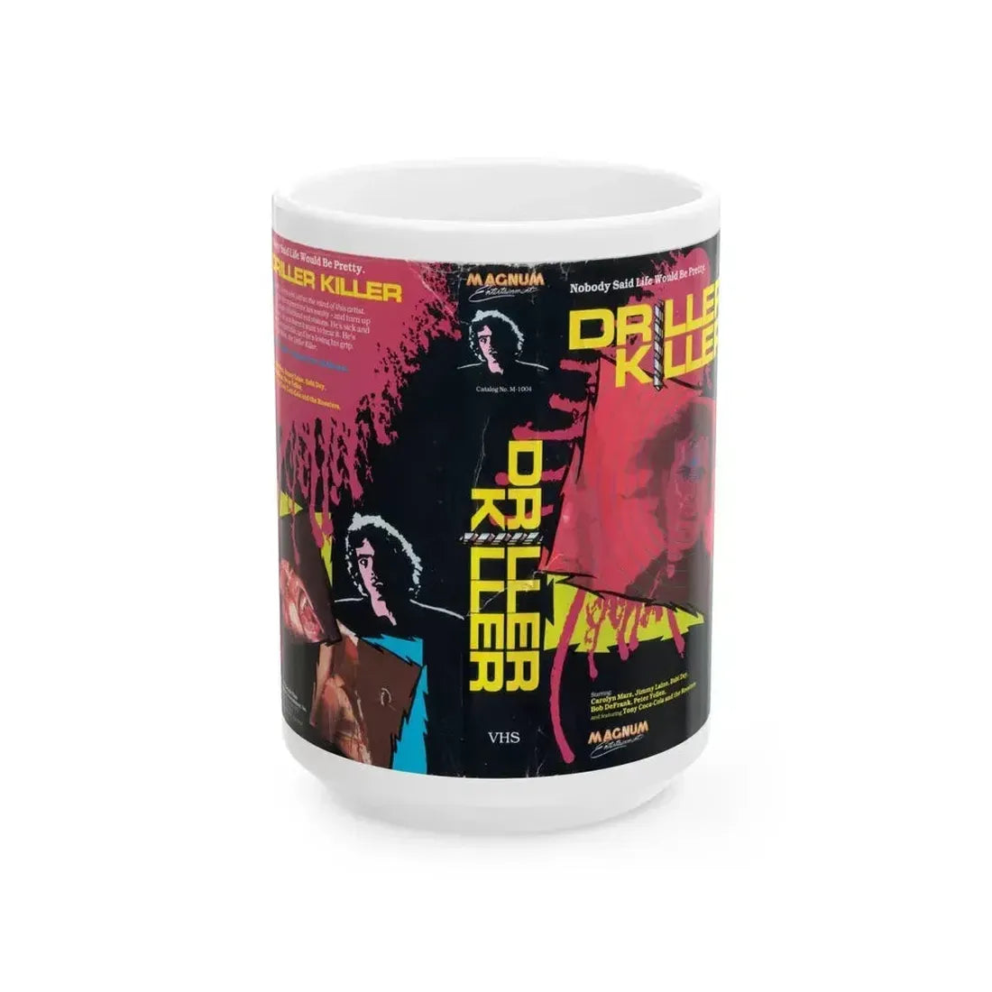 DRILLER KILLER (VHS COVER) - White Coffee Mug 15oz - Go Mug Yourself