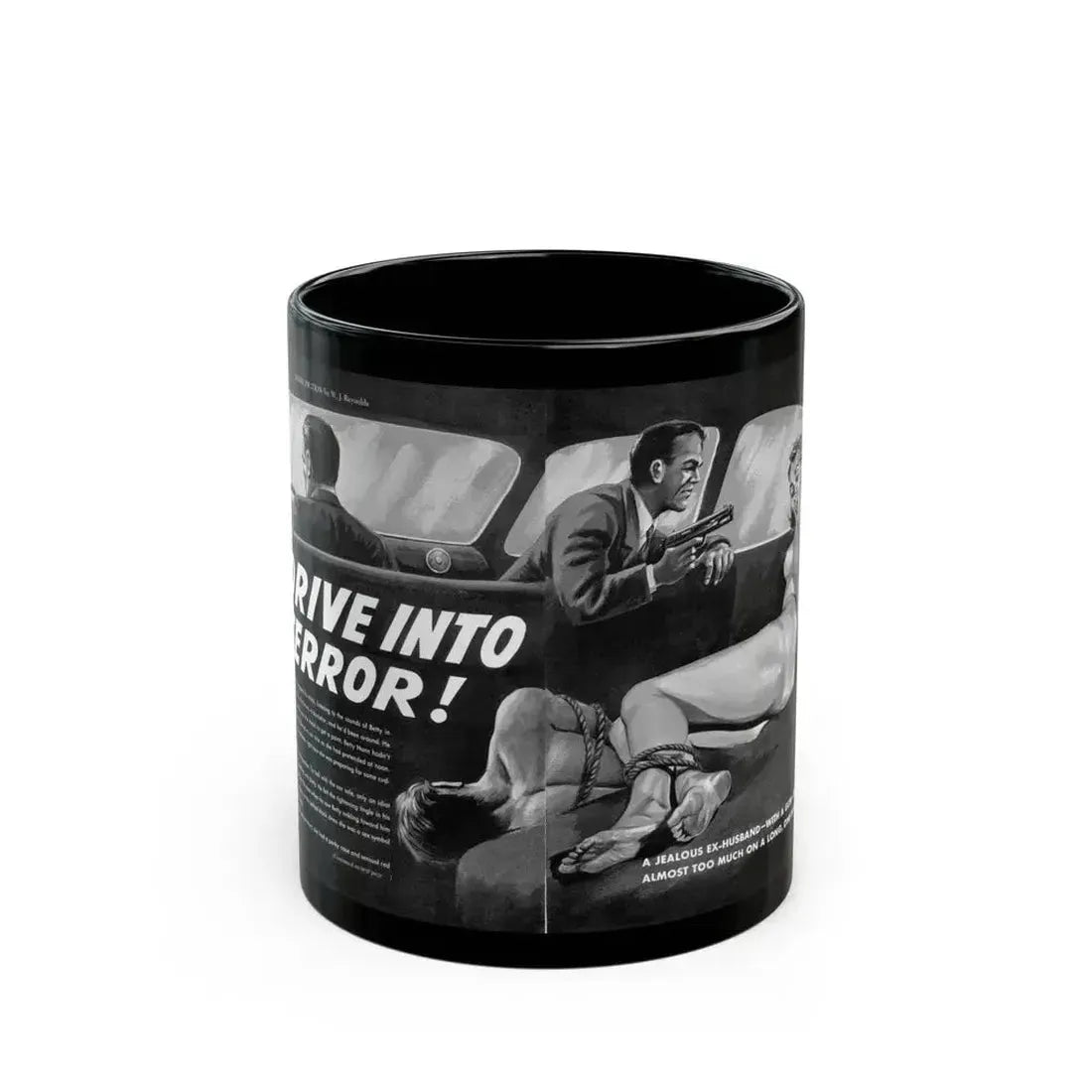 Drive Into Terror, Spree magazine, No. 38 - 1963 - Black Coffee Mug 11oz - Go Mug Yourself