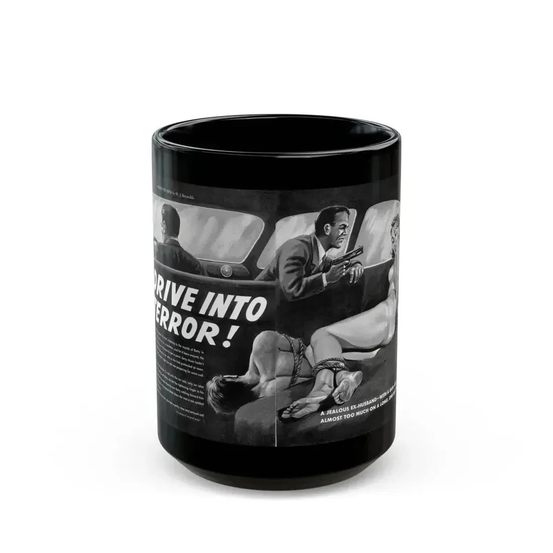 Drive Into Terror, Spree magazine, No. 38 - 1963 - Black Coffee Mug 15oz - Go Mug Yourself