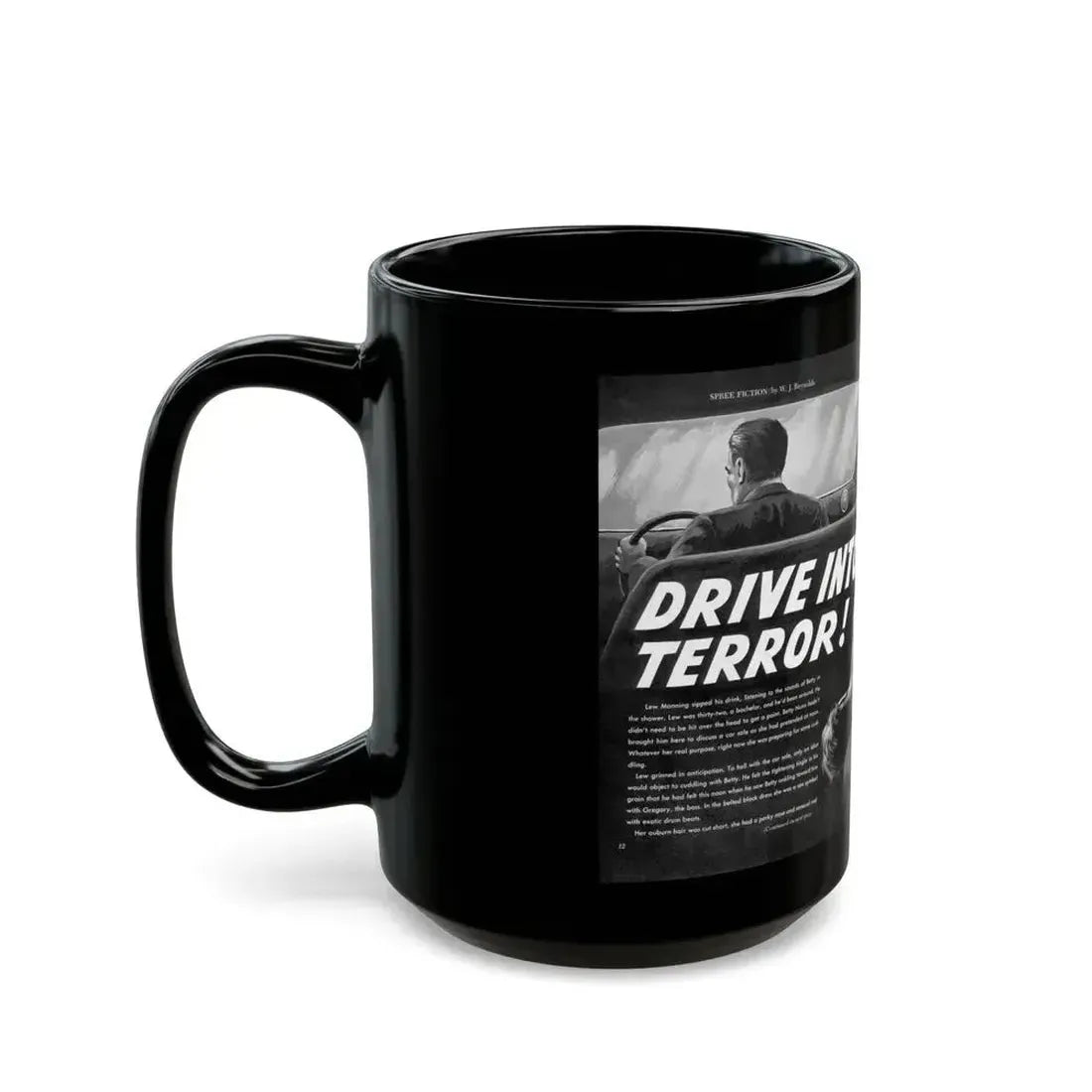 Drive Into Terror, Spree magazine, No. 38 - 1963 - Black Coffee Mug - Go Mug Yourself