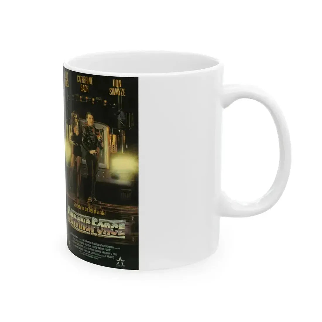 DRIVING FORCE (VHS COVER) - White Coffee Mug - Go Mug Yourself