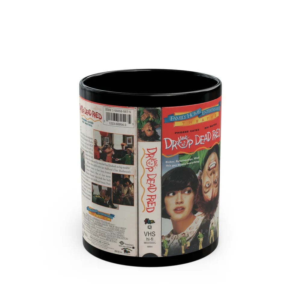 DROP DEAD FRED (VHS COVER) - Black Coffee Mug-11oz-Go Mug Yourself