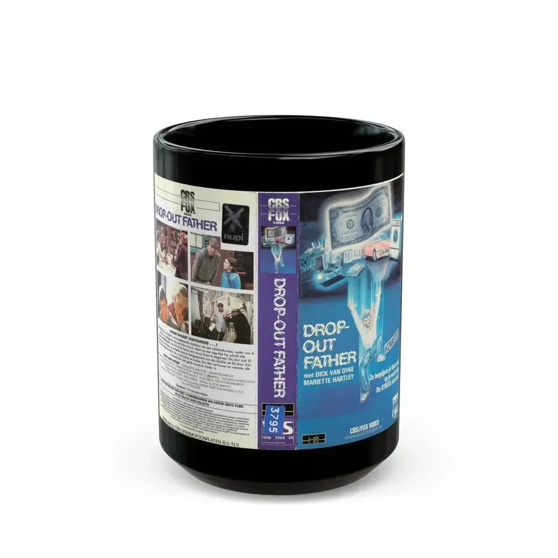 DROP OUT FATHER DICK VAN DYKE (VHS COVER) - Black Coffee Mug 15oz - Go Mug Yourself