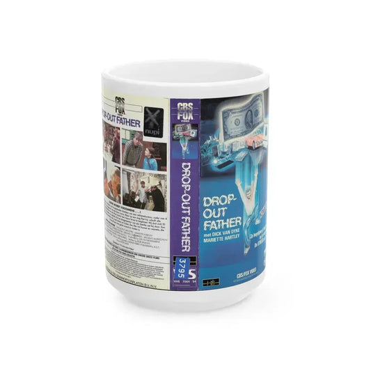 DROP OUT FATHER DICK VAN DYKE (VHS COVER) - White Coffee Mug 15oz - Go Mug Yourself
