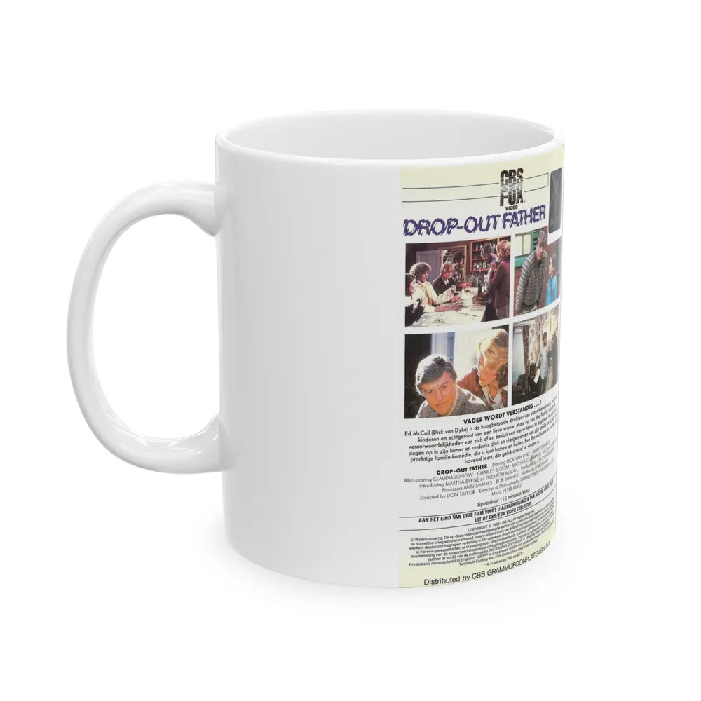 DROP OUT FATHER DICK VAN DYKE (VHS COVER) - White Coffee Mug-Go Mug Yourself