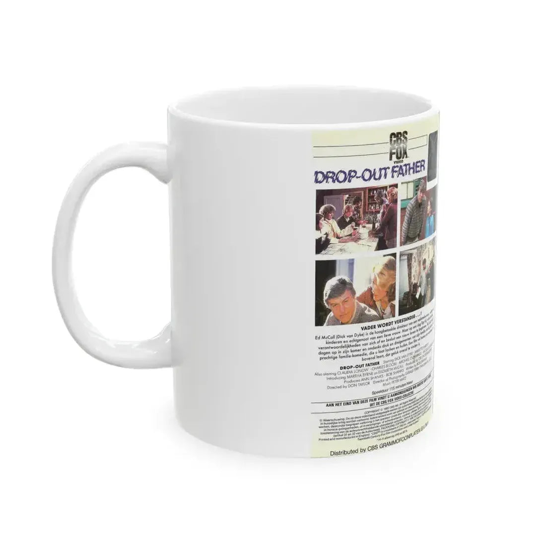 DROP OUT FATHER DICK VAN DYKE (VHS COVER) - White Coffee Mug - Go Mug Yourself