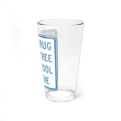DRUG TREE SCHOOL ZONE Delaware S5-2-DE (Delaware) (Road Sign) Pint Glass 16oz - Go Mug Yourself