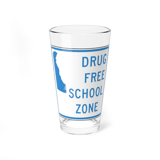 DRUG TREE SCHOOL ZONE Delaware S5-2-DE (Delaware) (Road Sign) Pint Glss 16oz 16oz - Go Mug Yourself