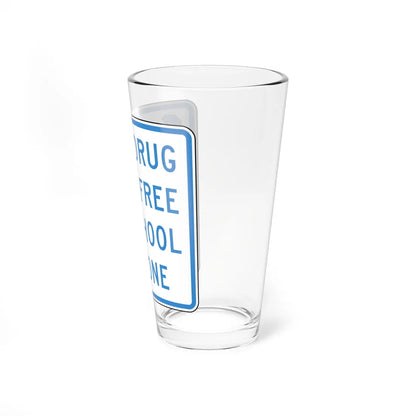 DRUG TREE SCHOOL ZONE Delaware S5-2-DE (Delaware) (Road Sign) Pint Glss 16oz - Go Mug Yourself
