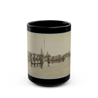 Drum Corps Stands In Front Of Union Soldiers In Formation (U.S. Civil War) Black Coffee Mug-15oz-Go Mug Yourself