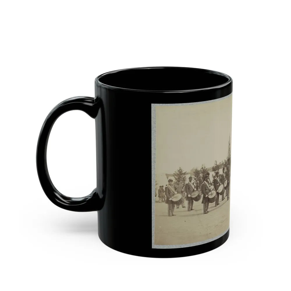 Drum Corps Stands In Front Of Union Soldiers In Formation (U.S. Civil War) Black Coffee Mug-Go Mug Yourself