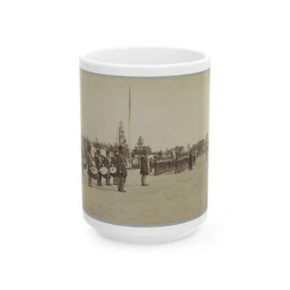 Drum Corps Stands In Front Of Union Soldiers In Formation (U.S. Civil War) White Coffee Mug-15oz-Go Mug Yourself