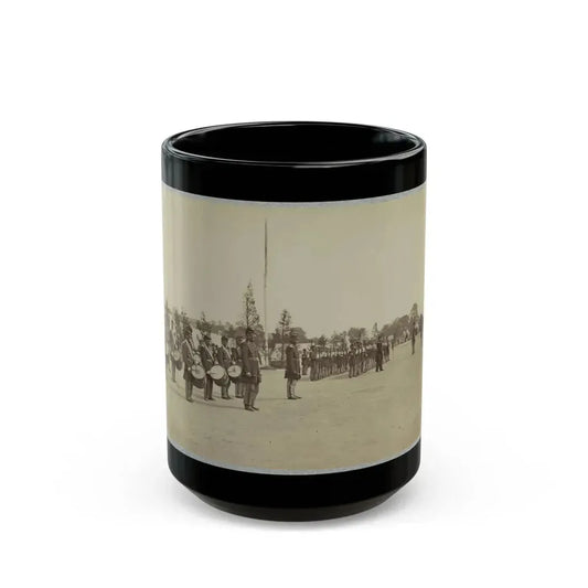Drum Corps Stands In Front Of Union Soldiers In Formation (U.S. Civil War) Black Coffee Mug 15oz - Go Mug Yourself
