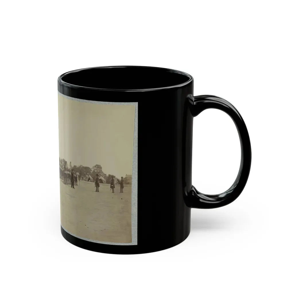 Drum Corps Stands In Front Of Union Soldiers In Formation (U.S. Civil War) Black Coffee Mug - Go Mug Yourself