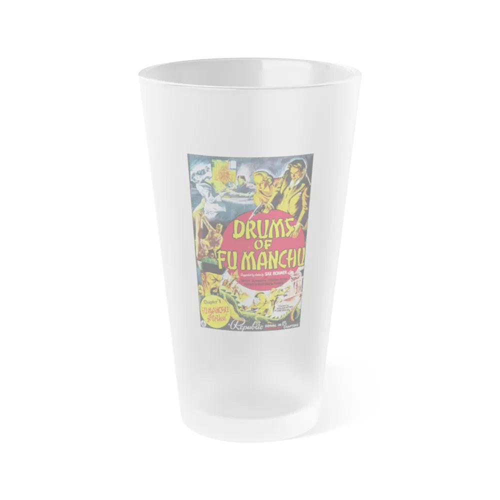 DRUMS OF FU MANCHU 1940 Movie Poster - Frosted Pint Glass 16oz-16oz-Frosted-Go Mug Yourself