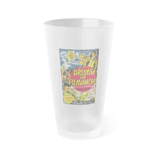 DRUMS OF FU MANCHU 1940 Movie Poster - Frosted Pint Glass 16oz 16oz Frosted - Go Mug Yourself