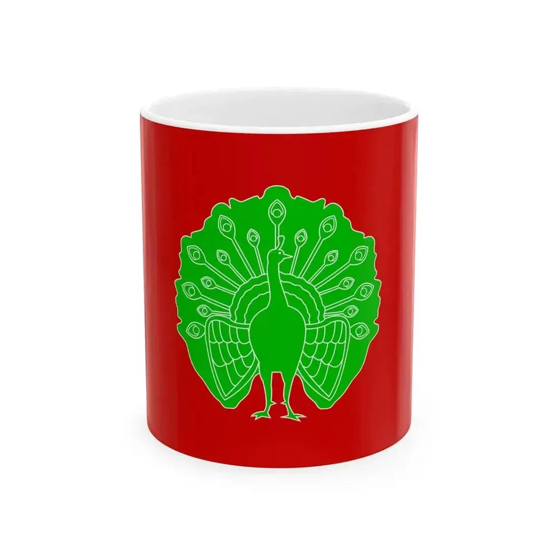 DSA Peacock Flag (Myanmar) White Coffee Mug 11oz - Go Mug Yourself