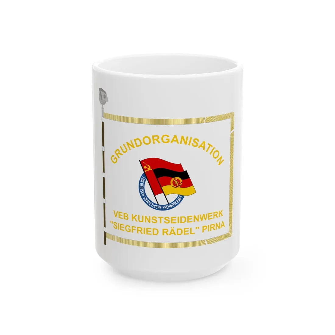 DSF VEB Kunstseidenwerk Pirna (Germany) White Coffee Mug 15oz - Go Mug Yourself