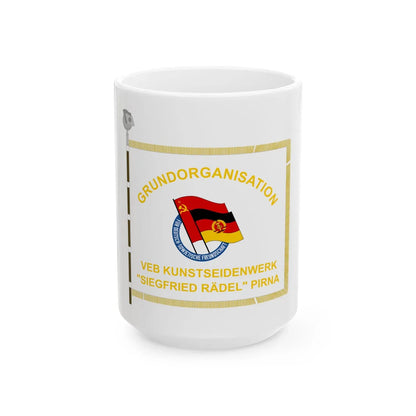 DSF VEB Kunstseidenwerk Pirna (Germany) White Coffee Mug 15oz - Go Mug Yourself