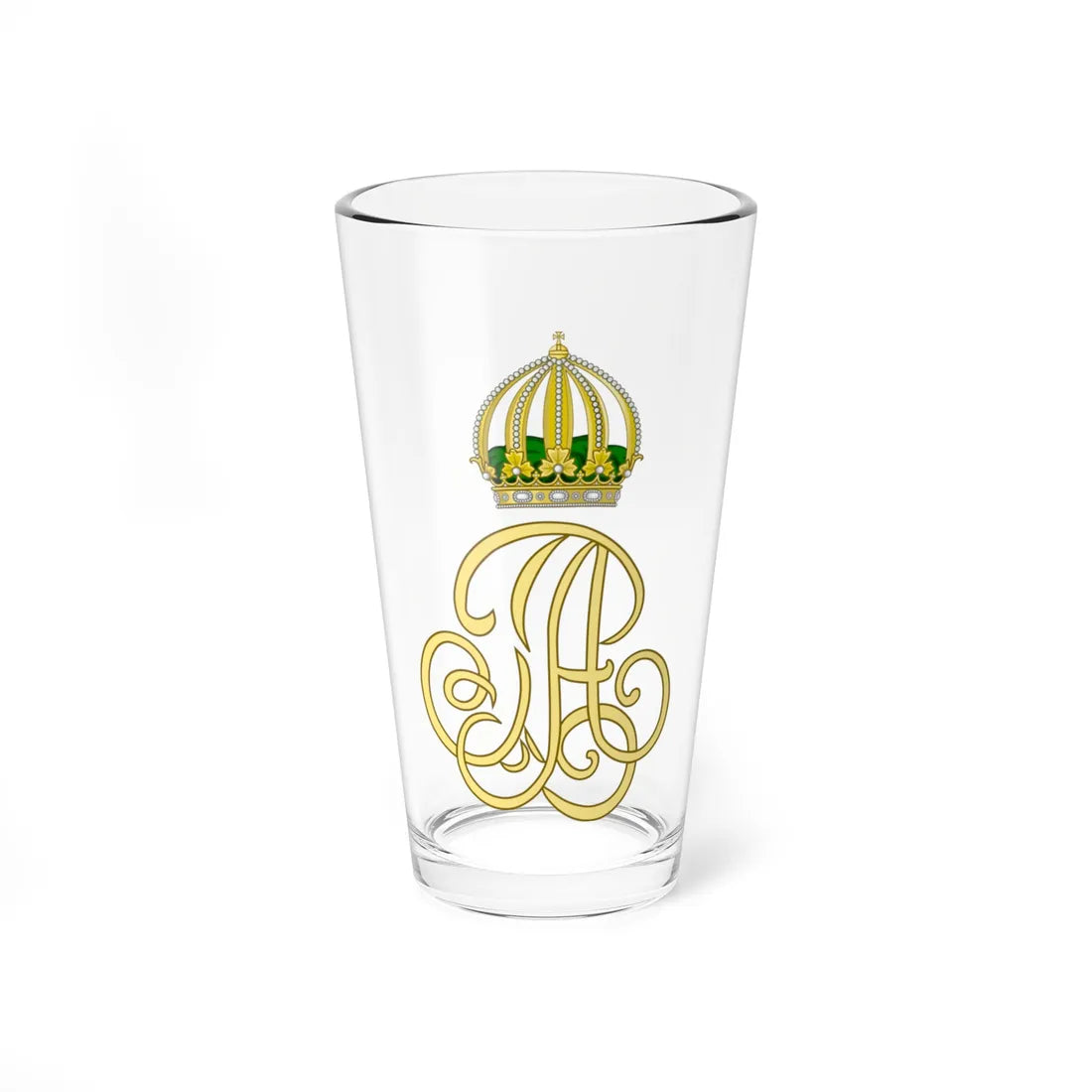 Dual Cypher of Emperor Pedro I and Empress Amélie of Brazil (Brazil) (Coat of Arms) Pint Glass 16oz 16oz - Go Mug Yourself