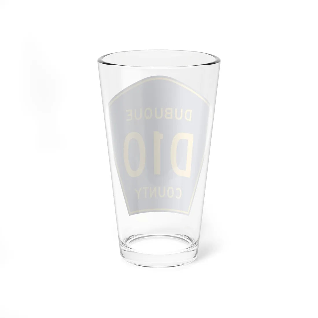 Dubuque County Route D10 IA (Iowa) (Road Sign) Pint Glass 16oz - Go Mug Yourself