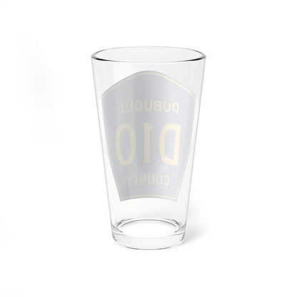 Dubuque County Route D10 IA (Iowa) (Road Sign) Pint Glass 16oz - Go Mug Yourself