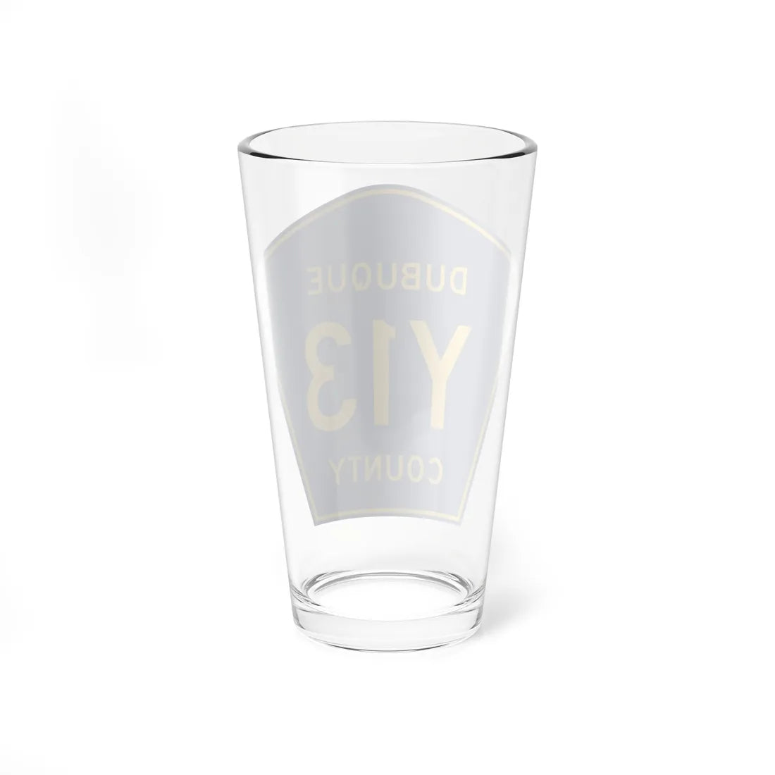 Dubuque County Route Y13 IA (Iowa) (Road Sign) Pint Glass 16oz - Go Mug Yourself