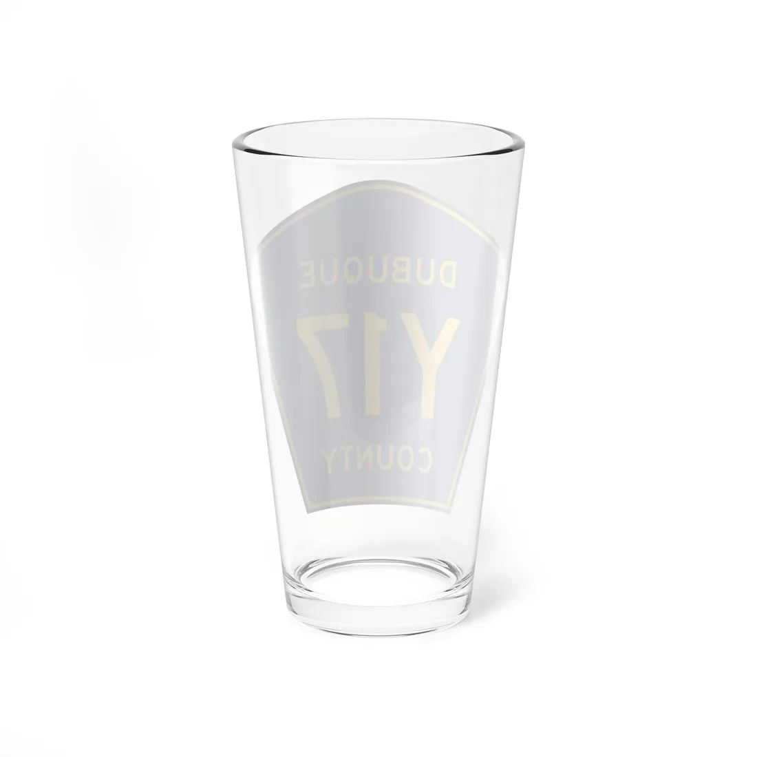 Dubuque County Route Y17 IA (Iowa) (Road Sign) Pint Glass 16oz - Go Mug Yourself