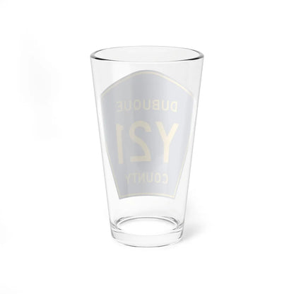 Dubuque County Route Y21 IA (Iowa) (Road Sign) Pint Glass 16oz - Go Mug Yourself