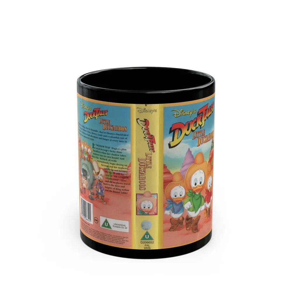 DUCK TALES LITTLE DUCKAROOS (VHS COVER) - Black Coffee Mug-11oz-Go Mug Yourself