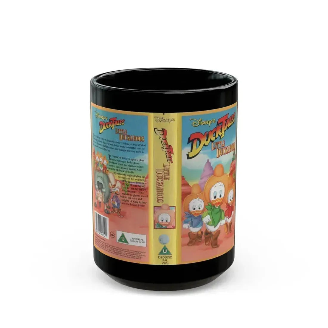 DUCK TALES LITTLE DUCKAROOS (VHS COVER) - Black Coffee Mug 15oz - Go Mug Yourself