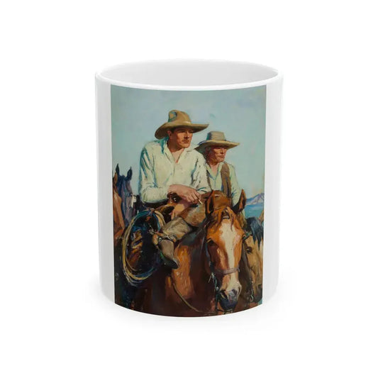 Dude Wrangler, The Saturday Evening Post interior illustration, March 10, 1934 - White Coffee Mug 11oz - Go Mug Yourself
