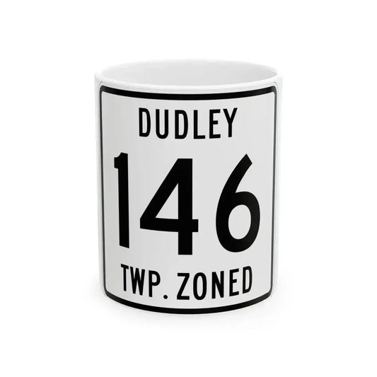Dudley Township Route 146 Hardin County Ohio (Ohio) (Road Sign) White Coffee Mug 11oz - Go Mug Yourself