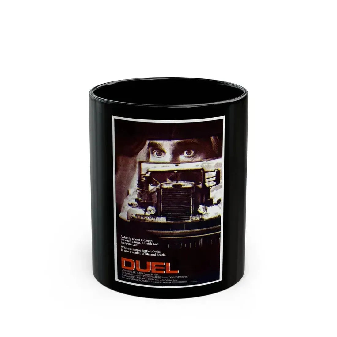 DUEL 1971 Movie Poster - Black Coffee Mug 11oz - Go Mug Yourself