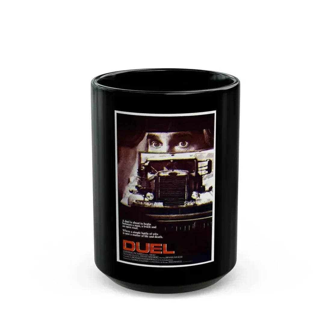 DUEL 1971 Movie Poster - Black Coffee Mug 15oz - Go Mug Yourself