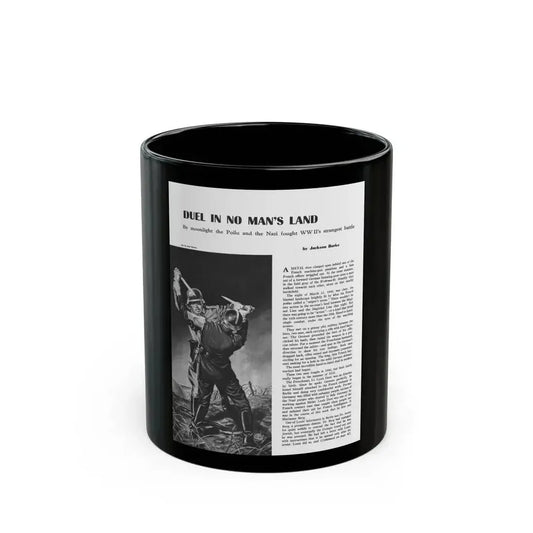 Duel In No Man's Land, Men magazine, November 1957 - Black Coffee Mug 11oz - Go Mug Yourself