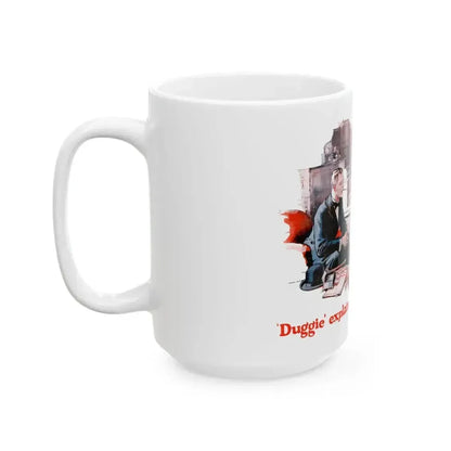 Duggie' explains - Phone v. Telegram, advertisement, 1937 - White Coffee Mug - Go Mug Yourself