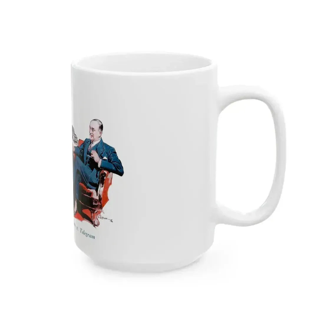 Duggie' explains - Phone v. Telegram, advertisement, 1937 - White Coffee Mug - Go Mug Yourself