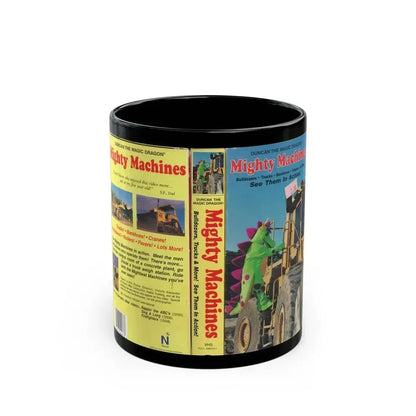 DUNCAN THE MAGIC DRAGON MIGHTY MACHINES (VHS COVER) - Black Coffee Mug 11oz - Go Mug Yourself