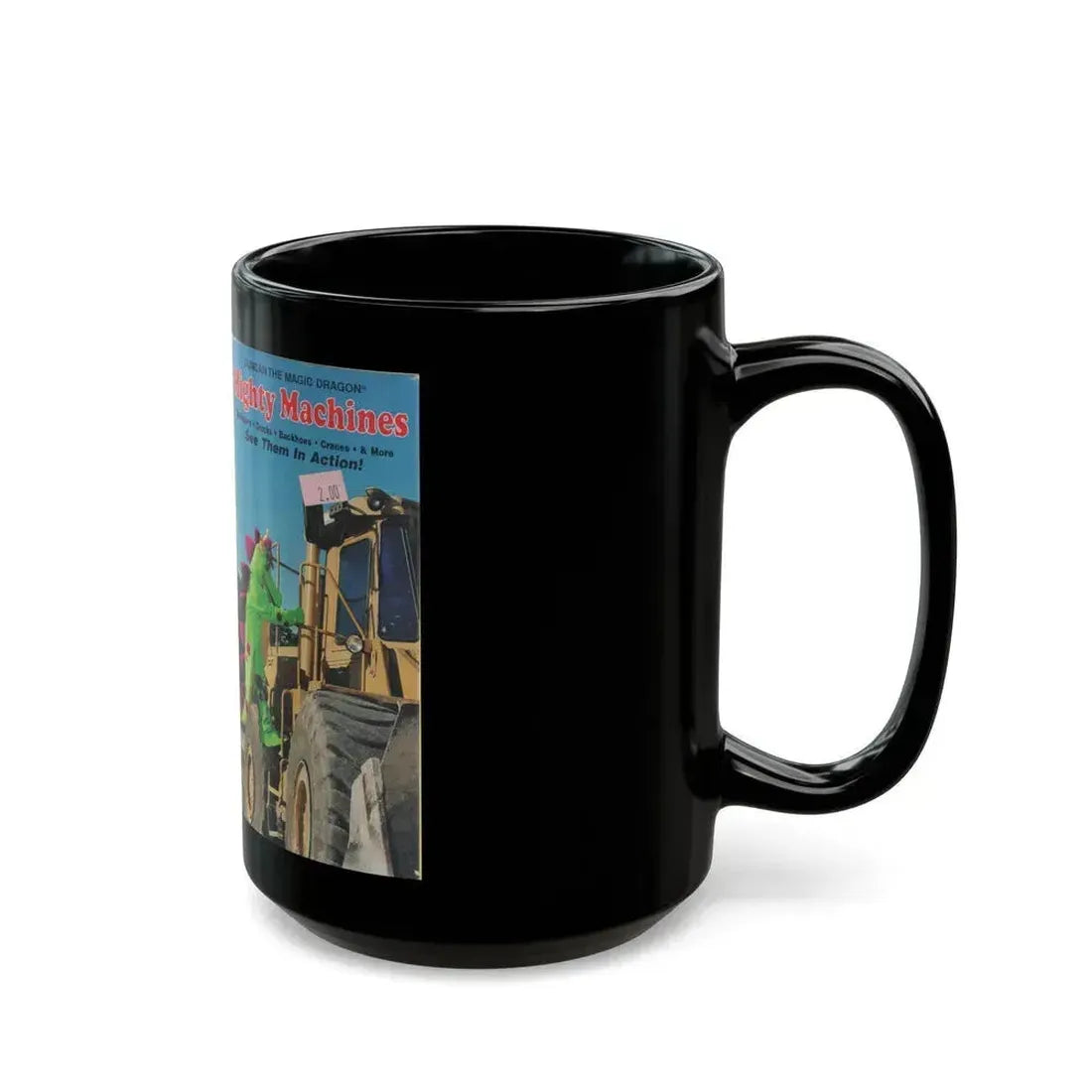 DUNCAN THE MAGIC DRAGON MIGHTY MACHINES (VHS COVER) - Black Coffee Mug - Go Mug Yourself