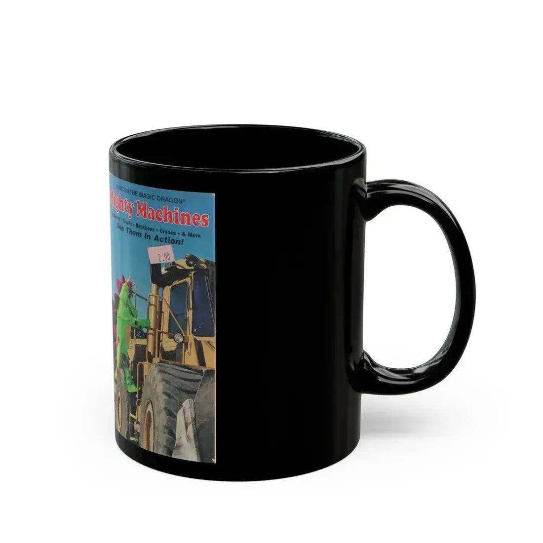 DUNCAN THE MAGIC DRAGON MIGHTY MACHINES (VHS COVER) - Black Coffee Mug - Go Mug Yourself